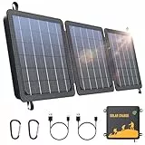 15W Solarpanel Faltbar mit 24% Wirkungsgrad, Wasserdichtes IPX4 Solarladegerät, Dual USB-C & USB-A Ausgang (5V/2A) für Smartphone, Powerbank, Tablet, Ideal für Camping, Wandern, Outdoor Aktivitäten