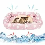 Gukasxi Haustier Kühlmatte Kühlend Decke für Sommer, Katzen Kühlbettchen Selbstkühlende Matte Waschbar Kühlpad, Haustier Eismatte Kühlkissen Für Haustiere Katze Hamster Chinchilla Meerschweinchen