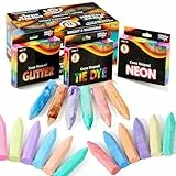 JOYIN 72 Stück Set mit abwaschbaren Straßenkreiden in 12 Packungen, 18 Farben, darunter 12 Batik-, 12 Glitzer- und 12 Neonfarben, Schulbedarf, Klassenzimmer, Outdoor, Geschenk für Kinder