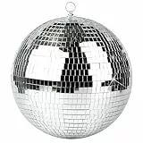 Discokugel - 30 cm Spiegel-Discokugel, Große Spiegelkugel Party Deko für Hochzeit, Geburtstag & Club, mit Aufhängering für einfache Installation, Silber