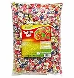 Woogie Chewy Toffee Mix 3kg | Bunte Kaubonbons Großpackung einzeln verpackt | Perfekt als Kamelle & Wurfmaterial für Fasching, Karneval & Partys | Frucht- & Schoko Toffees, Vorratspackung