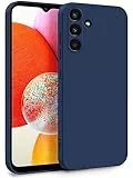 MyGadget Hülle für Samsung Galaxy A14 5G - Zweilagige Handyhülle mit Kameraschutz - Cover mit Innenfutter & Silikon außen - Dunkelblau