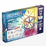 Geomag, Glitter Recycled, Glitzereffekt-Magnetkonstruktionen, Glitzer und Bunte Magnetstäbe, 142 Stück, 100% recycelter Kunststoff