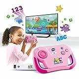 VTech ABC Smile TV pink – Kabellose Lernkonsole mit HDMI-Stick für den Fernseher mit 15 Spiel-Level für stundenlangen Lernspaß – Für 3-7 Jahre - Deutsch