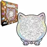 Katze Holzpuzzle, 135 Stück Katzenförmiges Holzpuzzle Mit Bilderrahmen Und Aufbewahrungsbox Herausforderung Wooden Jigsaw Puzzle Kreative Holzpuzzles Erwachsene Für Familie, Freunde, Tierliebhaber