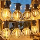 GPATIO Led Lichterkette Außen Strom - 30M 100FT 50+2 G40 Glühbirnen Garten Beleuchtung Balkon Outdoor Lichterketten Aussen IP45 Wasserdicht Pavillon String Lights für Garten Terrasse Party