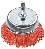kwb Topf-Bürste, grob, Schleif-Nylon, Ø 75 mm für Holz, Metall und Buntmetall, Nylonbürste für Bohr-Maschine inkl. E6.3 Sechskant-Schaft, zum Schleifen, Strukturieren, Reinigen und Entrosten
