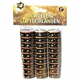 Udo Schmidt 13004 - Luftschlangen - 3 Rollen je 9 Stk. - schwarz/gold - Zahl: 18