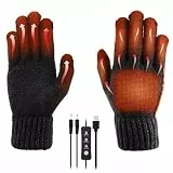 Aceshop USB Beheizte Handschuhe für Damen und Herren, Winter Vollfinger Beheizte Fäustlinge Waschbar Beheizbare Handschuhe Winterhandschuhe mit 3 Stufentemperaturen für Indoor Outdoor Winter