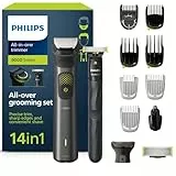 Philips Multigroom Series 9000, 14-in-One-Barttrimmer und Haarschneider mit OneBlade, 2x Originalklingen für Gesicht, Kopf und Körper, 27 Längeneinstellungen (0.2-20 mm)(Modell MG9550/15)
