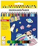Eberhard Faber 551130 - Filzstifte Set Colori, 30 Malstifte mit dünner Spitze, Filzstifte auswaschbar
