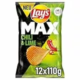 Lay's Max Lay's Max Chili & Lime Geschmack – Knusprige Kartoffelchips für eine gelungene Party (12 x 110 g)