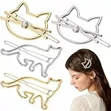 Frcolor Katzen Haarspangen, 4 Stück Haarspangen für Damen, mit Perlen und Katzenform, für Partys und Freizeit
