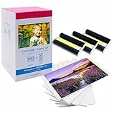 Ersatz für Canon Selphy CP1500 Papier und Patrone Set, KP-108IN 3115b001(AA) für Selphy CP 1500 CP1300 CP1200 CP1000 CP910 CP820 CP810 Fotodrucker, 108 Fotopapier (100 x 148mm) + 3 Kartusche