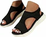 Sandalen & Slides Für Damen, Orthopädische Sandalen Damen Sommer, Breite Füße Plateau Mit Fußbett Sommerschuhe Sommer Weite Barfuss Slingback Offene Schuhe Strandsandalen Orthopädische Hausschuhe