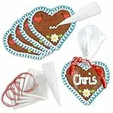 10x Lebkuchenherz Rohlinge - Do it Yourself - Set - 12cm - Blau-Weiß zum selbst Verzieren von LEBKUCHEN WELT