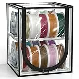 JINDUN 3D Filament Aufbewahrung, Filament Aufbewahrungsbox mit 2-stöckiges Metall Regal &Transparenter Abdeckung &Trockenmittel, Für 20-24 Rollen (PLA, ABS, PETG, TPU), Platzsparend für Werkstatt&Heim