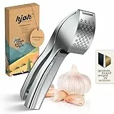 kjøk Premium Knoblauchpresse - Zinklegierung in Chrom glänzend - profi Knoblauch Presse spülmaschinenfest praktische & stylische Knobipresse - garlic pro press leicht zu reinigen - Muttertagsgeschenk