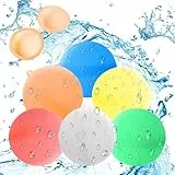 Wasserbomben Selbstschließend,6 Stück Silikon Wiederverwendbare Wasserbomben für Kinder & Erwachsene, Wasserballoons Schnellfüller Outdoor Wasserspielzeug für Pool, Strand & Sommerparty