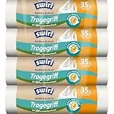 Swirl Reißfest & Dicht Tragegriff Müllbeutel 35 l (4 x 15 Beutel), tropfsichere Müllsäcke für den Hausmüll, reißfeste Mülltüten mit praktischem Tragegriff