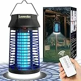 Loowoko Insektenvernichter Elektrisch Mit Fernbedienung, 4200V Mückenlampe Mit LED-Licht, Wasserdicht Fliegenfalle Elektrisch Mosquito Killer, Anti Mücken Lampe für Innen Outdoor Haus Patio