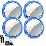 Tracker Tag Schlüsselfinder 4er Pack, Koffer Tracker Kompatibel mit Apple Wo ist? APP (Nur iOS), Bluetooth Key Finder für Gepäck/Taschen/Brieftasche, Smart KeyFinder, Austauschbarer Akku, Dunkelbl