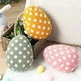 Namalu 3 Stück Niedliche Dekokissen 25 cm Eier Kuschelkissen Süße Dekokissen für Kinder Mädchen Junge Lustige Sofakissen Zierkissen für Kinderzimmer Babyzimmer Schlafzimmer Deko (Gelb, Blau, Rosa)