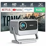 Smart Beamer 4K【Netflix vorinstalliert & Dolby Audio】 VOPLLS 30000L Autofokus & Trapezkorrektur Beamer Heimkino, Full HD 1080P WiFi6 Bluetooth Videoprojektor für Handy/PC, Outdoor & Fußballabend