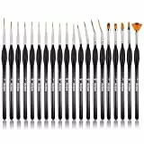 Acejoz 20 Pinselset Malen, Premium Malen Nach Zahlen Pinsel,Feine Detail Pinsel Set, Feine Pinsel, Miniatur Modellbau Pinsels, Pinselset Acrylfarben Für Acryl, Aquarell, Miniaturen, Modell
