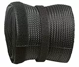 RICOO Kabelkanal flach schwarz Z9135B-2 200 cm x 13,5 cm Kabel Kanal mit Klettverschluss Flexibler Kabelschlauch für Kabelmanagement & Kabelführung wiederverschlußbar Kabelkanäle
