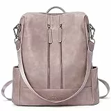 CLUCI Rucksack für Damen, Leder, modisch, für Reisen, Freizeit, abnehmbar, Schultertasche, Zweifarbiges Violett, Large,