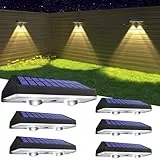 HAMLITE Solar lampen für Außen Garten,Garten-Solarwandlichter im Freien,Wasserdicht,Helle Solarbetriebene Gartenzaunlichter mit 3 Farbmodi für die Dekoration von Terrasse,Deck (6)