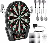 Elektronische Dartscheibe für 1-16 Spieler, E-Dartboards Dartautomat mit 4 LCD-Anzeige und 6 Darts und 24 Pfeilkopf 27 Spiele mit 243 Spieloptionen Profi Elektronik Dartspiel