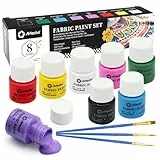Artecho Stofffarbe 8 Farben, 20 ml / 0,7 oz Stofffarbe für Kleidung Permanent, Möbelpolster
