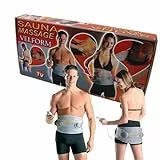 HK Online Vibrierender Sauna-Massagegürtel zum Taillen-Trimmen, Uni, verstellbar, Schwarz