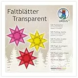 Ursus 2646899 - Faltblätter Transparentpapier, ca. 10 x 10 cm, 42 g/qm, 500 Blatt, sortiert in 10 Farben, durchgefärbt, ideale Grundlage für kreative Bastelarbeiten