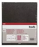 kwb Schleifpapierbogen 230x280 mm aus Korund in den Körnungen 60, 80, 150, 180, guter Verleimung und robustem Papierträger für den groben und mittelfeinen Schliff von Holz und Metall