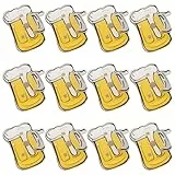 STOBOK 12 Stücke Brosche Oktoberfest Pins Cartoon Bier Anstecknadel Brosche Bierkrug Leuchtend Led für Party Kreative Kostüm Zubehör Accessoires Oktoberfest Dekorationen (Zufällige Farbe)