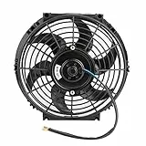 Wakects Auto-Kühlventilator, 12 V, 80 W, universeller elektrischer Ventilator, 25,4 cm (10 Zoll), für LKW, Anhänger, mit Montageset, Standard