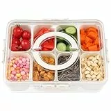 HNNJCK Snackbox mit Fächern Snackschale mit Deckel,Snackdose mit FächernTragbar Snackbox Organizer für Süßigkeiten Obst Keksen Dessert Gemüse Nüsse (8 Fächern)