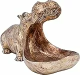 Kare Design Deko Figur Hungry Hippo, Gold, Deko Objekt, Nilpferd, Vintage, 17x15x27 cm (H/B/T)