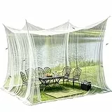 XILEPINGAN XXL Moskitonetz Reise, 300x300x250cm Outdoor Mosquito net, Moskitonetz für Innen & Außen, Insektenschutz für Pavillon Garten Balkon, Terrasse Fliegennetz (Weiß)