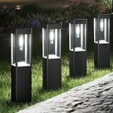 Joomer Solarlampen für Außen Garten, 4 Stück Solarleuchten für Außen Weiß LED Wegeleuchte Wasserdicht Solar Gartenleuchte für Outdoor Terrasse Rasen Auffahrt Gehweg Patio Deko