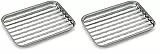 barbecook Wiederverwendbare Grillschale aus Edelstahl, smoker und gasgrill zubehör, rechteckig 34.5x24x3cm (Packung mit 2)