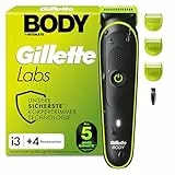 GilletteLabs i3 Body + Intimate Trimmer Herren mit SkinFirst-Technologie — Intimrasierer Mann für Körper & Intimbereich, Wasserdichte — Schwarz/Grün