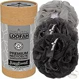 Temple Spring Recycelter Duschschwamm, Körperpeeling Badeschwamm, Luffa Schwamm, Peeling Schwamm für Eingewachsene Haare, Waschschwamm Körper, Loofah Body Scrubber, Duschschwamm Körper - Kiesstrand