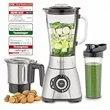 CASO B 1800 PowerBlender-Set - Standmixer, 28.000 U/min, Glasbehälter 1,75 L, inkl. Trinkflasche und Zerkleiner, Mixer Testsieger mit sehr gut, Edelstahl