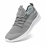 CAIQDM Schuhe Herren Laufschuhe Sneaker Outdoor Sportschuhe Turnschuhe männer Joggingschuhe atmungsaktiv Running Shoes Men Walking Schuhe Freizeitschuhe Fitness Schuhe Grau 40 EU