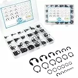 324 Stück Sicherungsringe Set，Sprengring Metall C-Clip，C-Clips Sicherungsring Unterlegscheiben，Öffnungskarte C2-C12 & Satz Wellensicherungsringe C5-C16，für Befestigen Lagern Zahnrädern Riemenscheiben