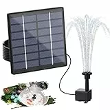 AISITIN Solar Springbrunnen für Außen, DIY Solar Teichpumpe Solar Fontäne Pumpe, Solar-Schwimmbrunnenpumpe mit 6 Fontänenstile für Wasserspiel,Garten